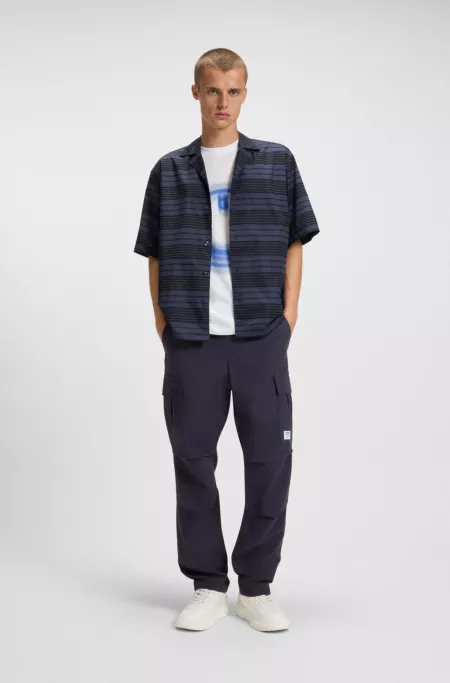 Relaxed-fit cargo trousers in ripstop cotton