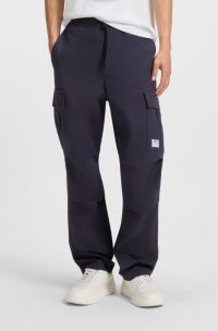 Relaxed-fit cargo trousers in ripstop cotton, Dark Blue