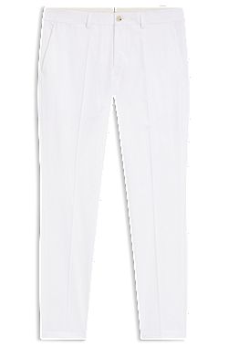 Slim-fit trousers in cotton, silk and stretch
