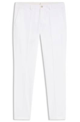 Slim-fit trousers in cotton, silk and stretch 1
