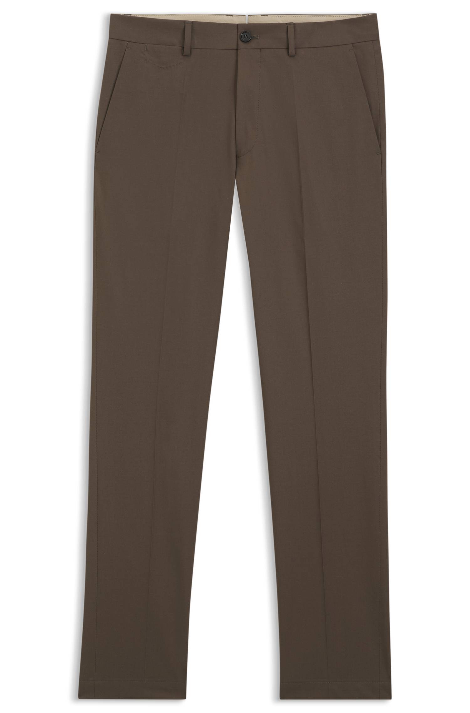 Boss Slim-fit trousers in cotton, silk and stretch byxor herr – bild 4