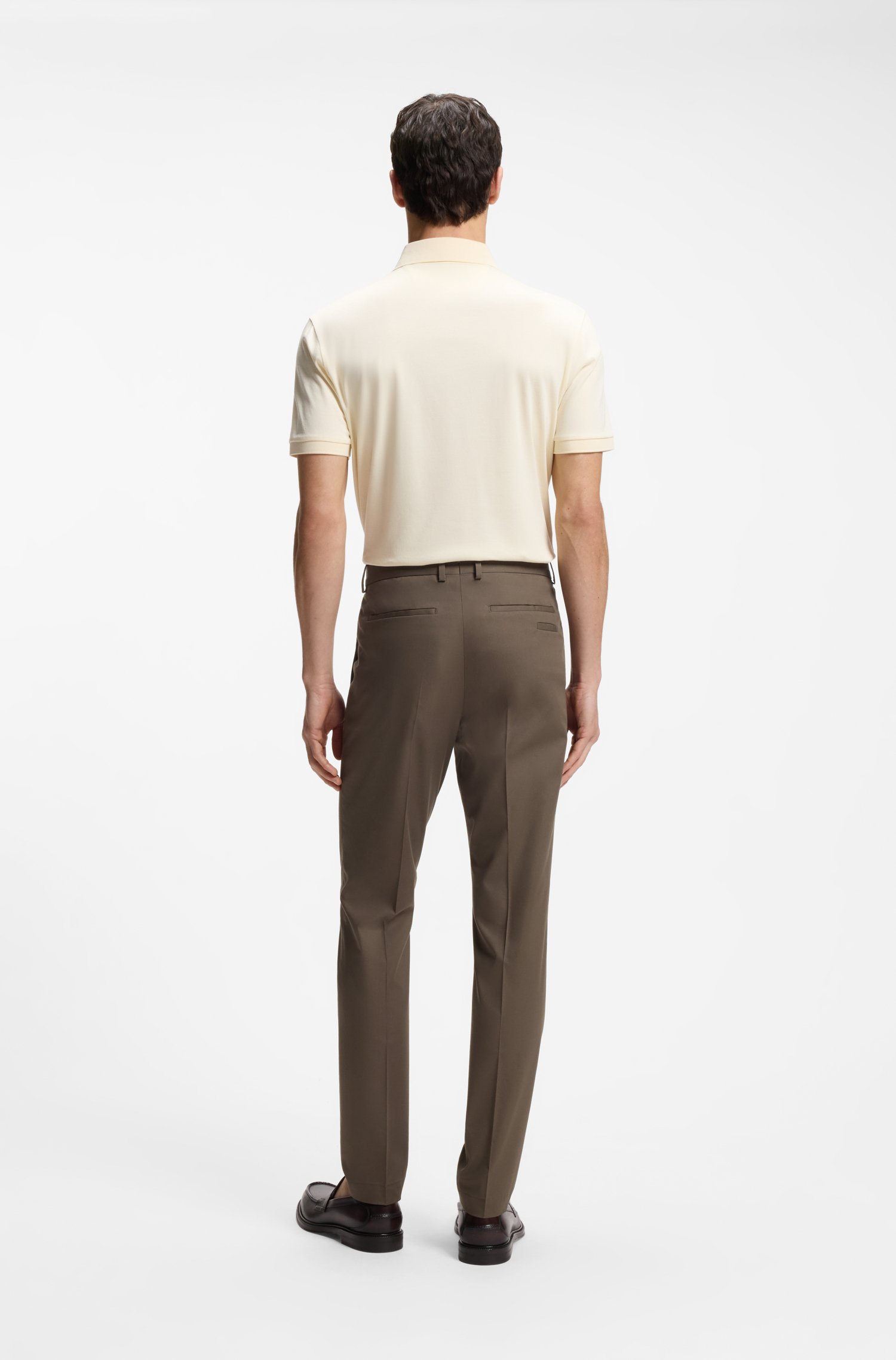 Boss Slim-fit trousers in cotton, silk and stretch byxor herr – bild 2
