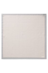 Bandana with border and dot print, White Patterned