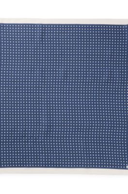 Bandana with border and dot print, Dark Blue