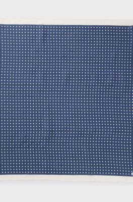 Bandana with border and dot print, Dark Blue