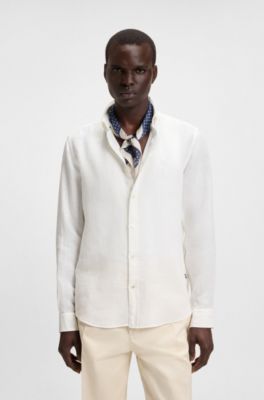 Bandana with border and dot print, Dark Blue