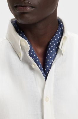 Bandana with border and dot print, Dark Blue