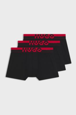 Three-pack of trunks with split-logo waistband, Black