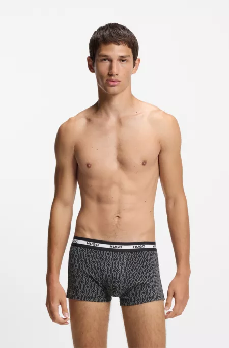 Three-pack of trunks in stretch cotton