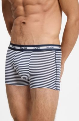 Three-pack of trunks in stretch cotton, Blue
