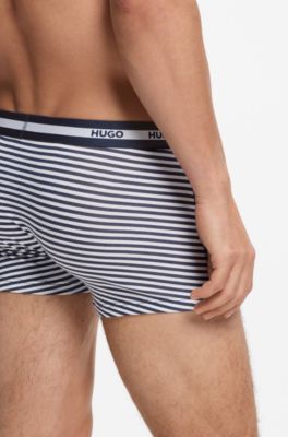 Three-pack of trunks in stretch cotton, Blue