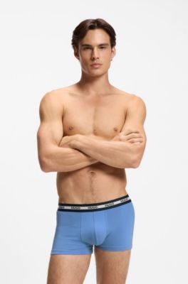 Three-pack of trunks in stretch cotton, Blue
