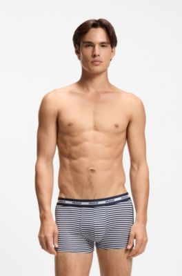 Three-pack of trunks in stretch cotton, Blue