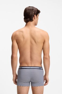 Three-pack of trunks in stretch cotton, Blue