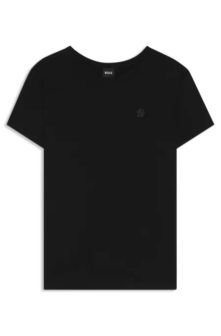 Slim-fit mercerised-cotton T-shirt with Double B monogram