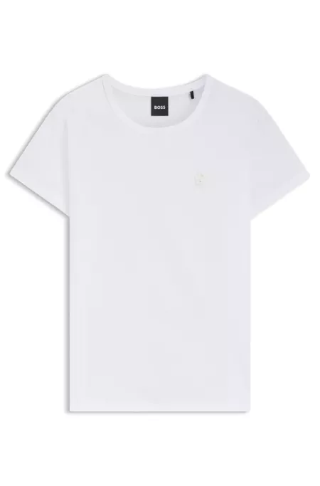 Slim-fit mercerised-cotton T-shirt with Double B monogram