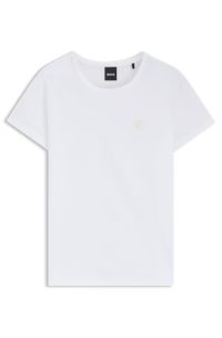 Slim-fit mercerised-cotton T-shirt with Double B monogram, White