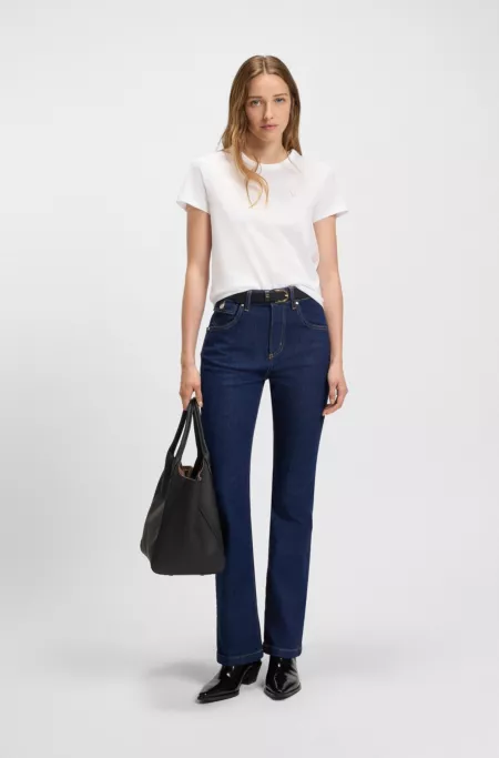 Slim-fit mercerised-cotton T-shirt with Double B monogram