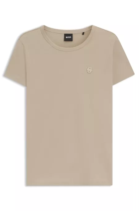 Slim-Fit T-Shirt aus merzerisierter Baumwolle mit Double-B-Monogramm