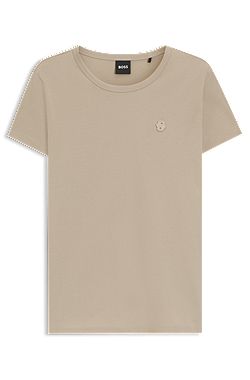 Slim-fit mercerised-cotton T-shirt with Double B monogram