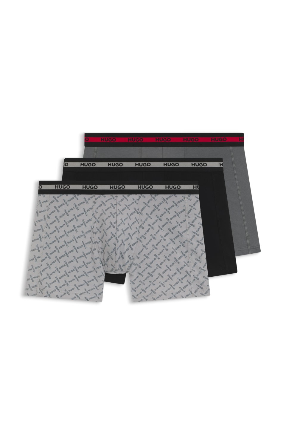 Three-pack of boxer briefs with repeat-logo waistbands