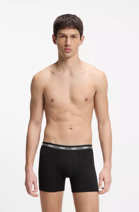 Three-pack of boxer briefs with repeat-logo waistbands