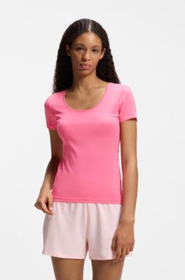 Magliette intime in cotone elasticizzato in confezione da due, Rosa