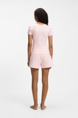 Magliette intime in cotone elasticizzato in confezione da due, Rosa