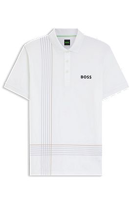 Active quick-dry polo shirt with check artwork