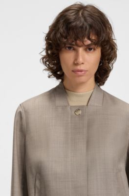 Stretch-wool jacket with sharkskin weave, Beige