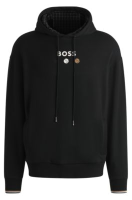 BOSS コットンテリー フーディ シグネチャーアートワーク BOSS - コットンテリー フーディ テニスアートワーク - ベージュ