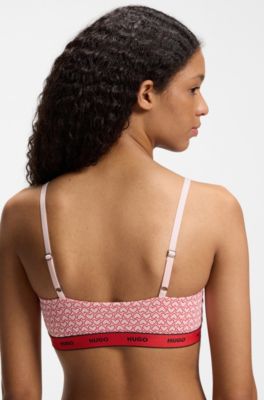 Lot de deux brassi&egrave;res en coton stretch, Noir / Rose