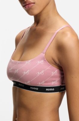 Two-pack of stretch-cotton bralettes, Black / Pink