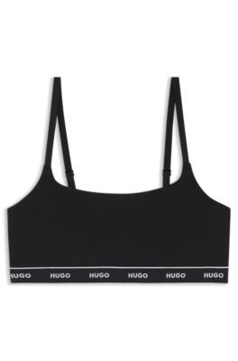 Two-pack of stretch-cotton bralettes, Black