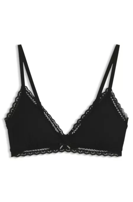 Soutien-gorge triangle avec finitions en dentelle