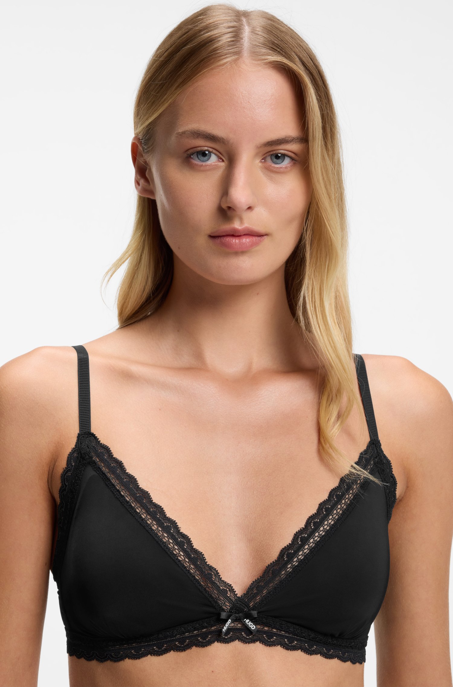 Hugo Triangle bra with lace trims bh dam – bild 3