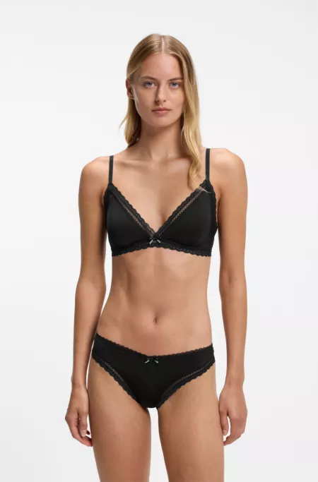 Soutien-gorge triangle avec finitions en dentelle