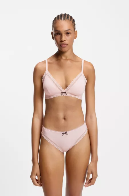 Soutien-gorge triangle avec finitions en dentelle