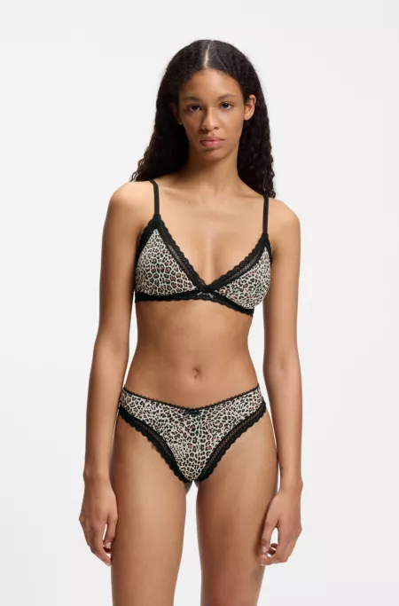 Soutien-gorge triangle avec finitions en dentelle