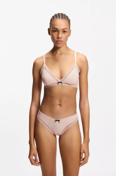 String en microfibre stretch avec finitions en dentelle