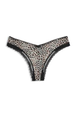 Hugo Lace-trim thong in stretch microfibre string dam – bild 4