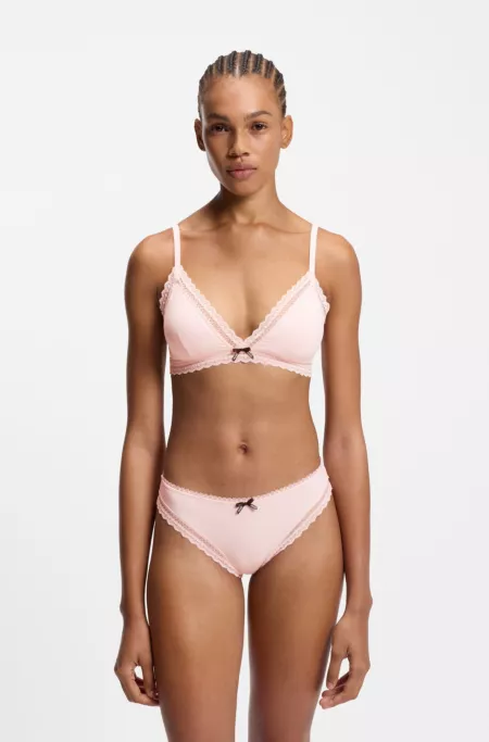 Slip à la coupe Regular Rise en microfibre stretch avec finition en dentelle