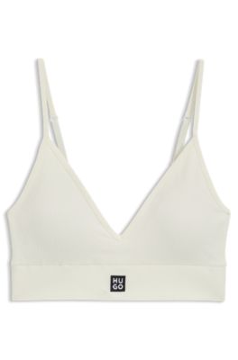 Brassi&egrave;re sans coutures &agrave; structures c&ocirc;tel&eacute;es et coussinets amovibles, Blanc