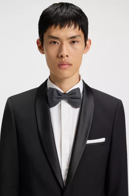 Silk-blend bow tie with jacquard pattern