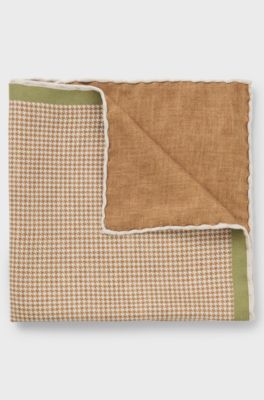 Pochette de costume en soie &agrave; imprim&eacute; num&eacute;rique, Orange fonc&eacute;