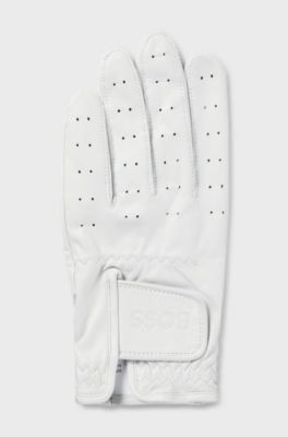 Guanti perforati in nappa con chiusura a strappo, Bianco