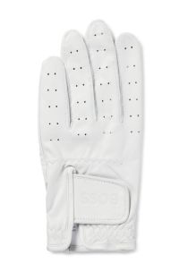 Nappa-leather gloves with lasered dots, White