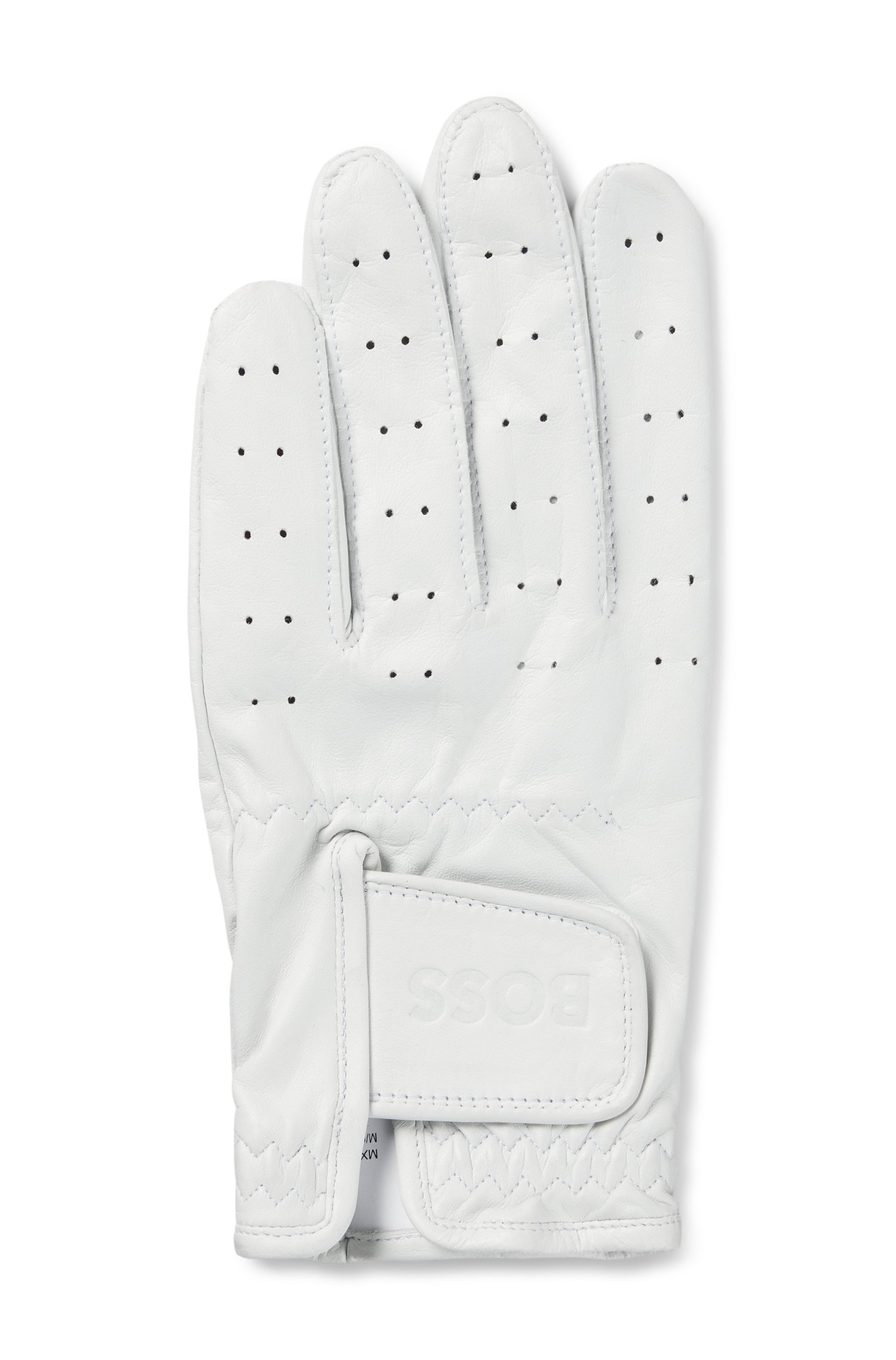 Boss Perforated glove in nappa leather with riptape closure handskar & vantar herr