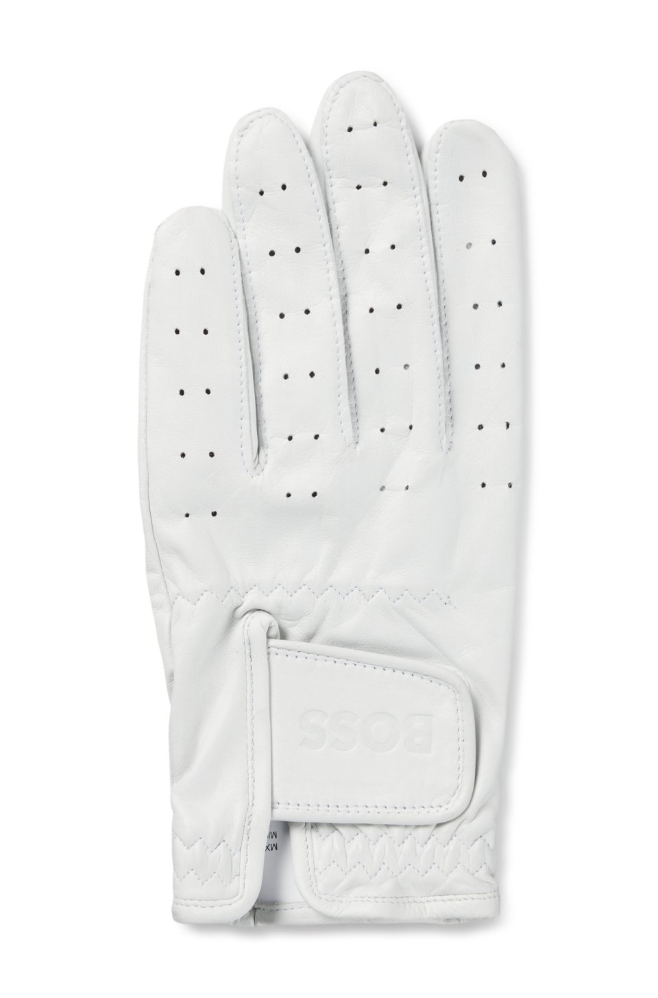 Perforated glove in nappa leather with riptape closure