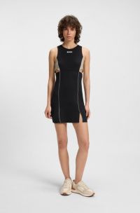 Vestito in jersey attivo a blocchi di colore , Nero